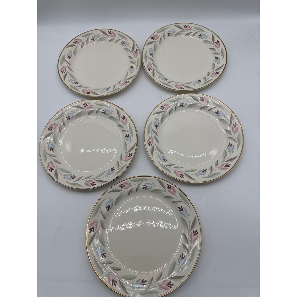 Homer Laughlin NANTUCKET Eggshell Nautilus N1753 U.S.A. 9 7/8" Dinner Plates (5)
